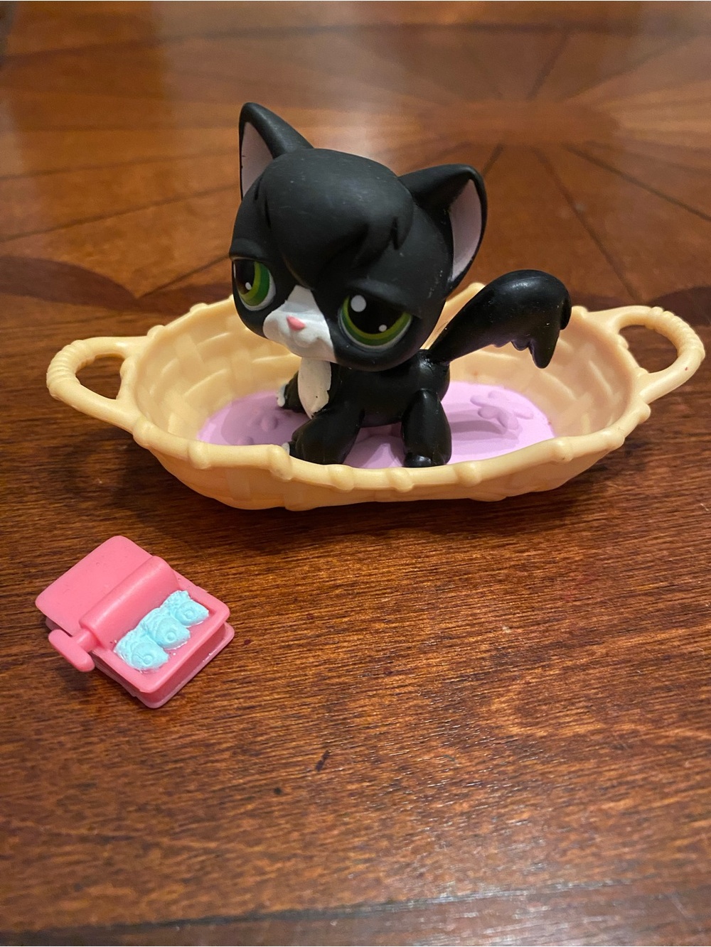 Littlest Pet Shop #55 Black Angora Cat with Extras